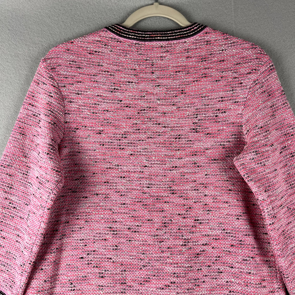 St.John For Mary Kay Long Tweed Jacket Womens 2 Pink Wool Old Money Classic NWT - Picture 13 of 16